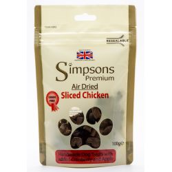 Simpsons Air Dried Sliced Chicken Dog Treats 100g