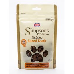 Simpsons Premium Air Dried Sliced Duck Dog Treats 100g