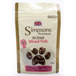 Simpsons Premium Air Dried Sliced Fish Dog Treats 100g