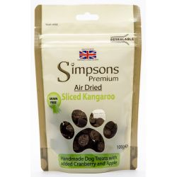 Simpsons Premium Air Dried Sliced Kangaroo Dog Treats 100g