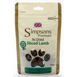 Simpsons Premium Air Dried Sliced Lamb Dog Treats 100g