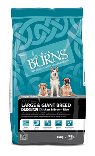 Burns large breed chicken & brown rice 15kg dog food