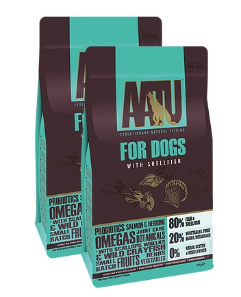 AATU 80/20 Fish & Shellfish Adult Dog Food 10kg x 2