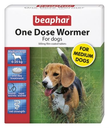 Beaphar One Dose Wormer for Medium Dogs 2 Tablets