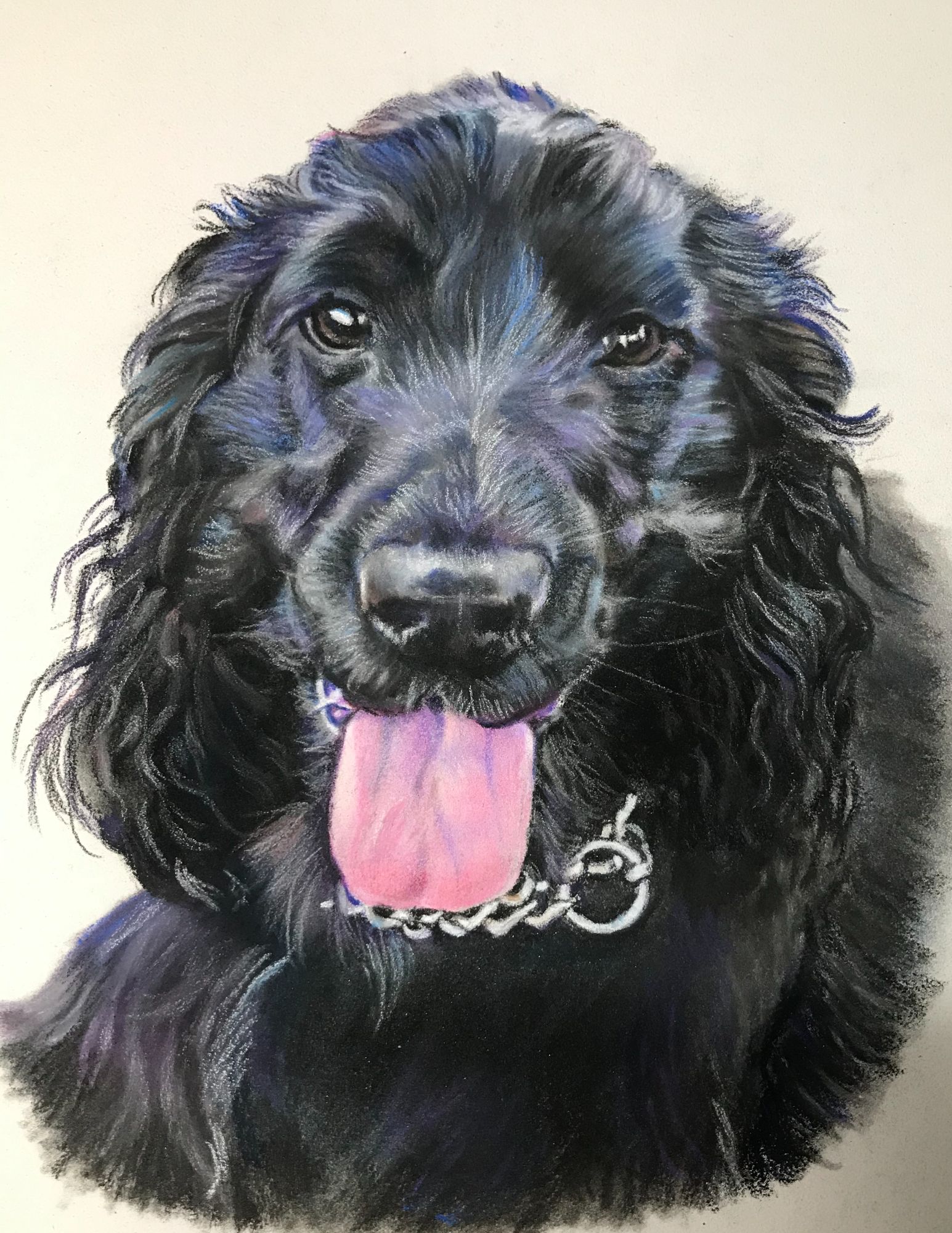 Dog Painting - Black Spaniel - Brooke