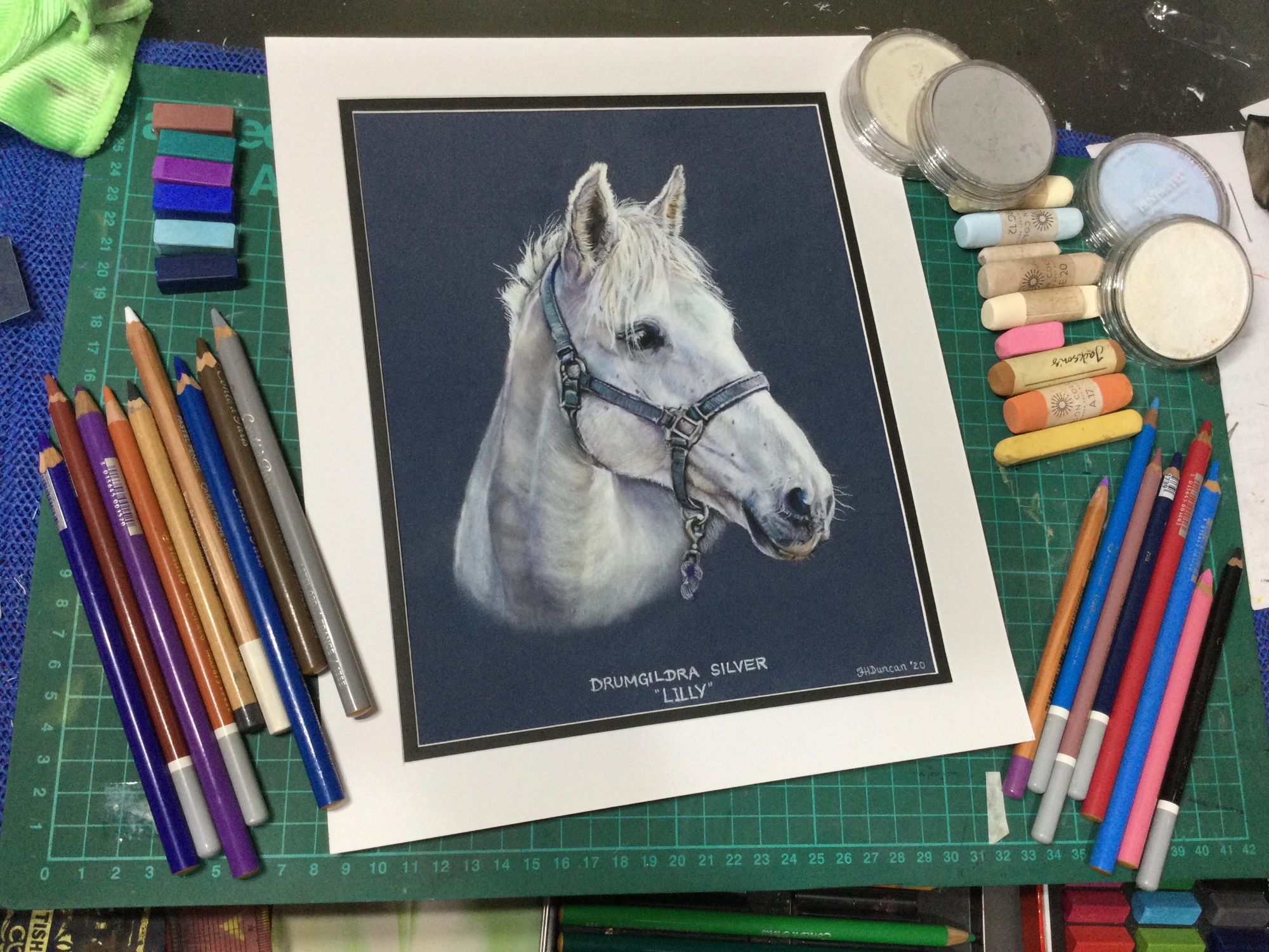 Horse pastel painting