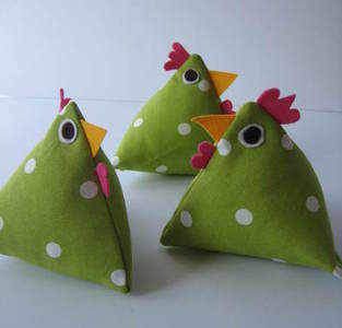 Handmade Apple Green 'Dotty' Hen with Hampshire Lavender