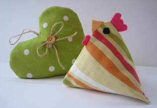 Handmade 'Candy Stripe' Hen with Hampshire Lavender