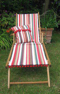 Wittering Cushion with Cherry Pom Pom Trim