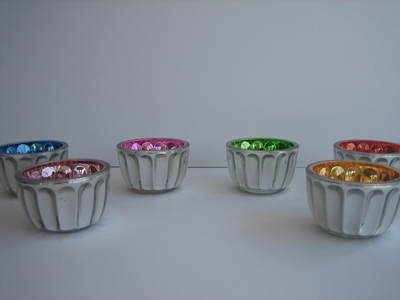Multi Colour Silver T Light Holder