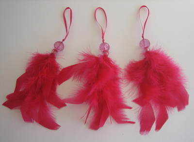 Pink Feather Christmas Decoration