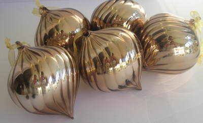 Large Bronze Glass Christmas Bauble