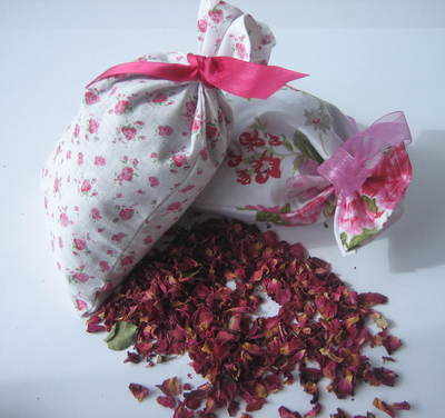 Vintage Pink Rosebud Cotton Potpourri Bag