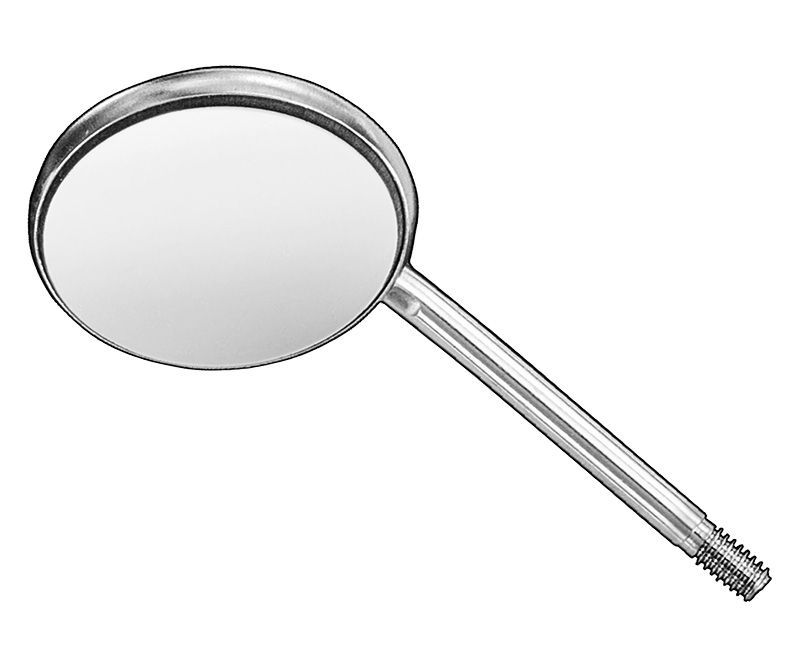 Mouth mirrors, plane, rhodium, sz.3, 12 ea.