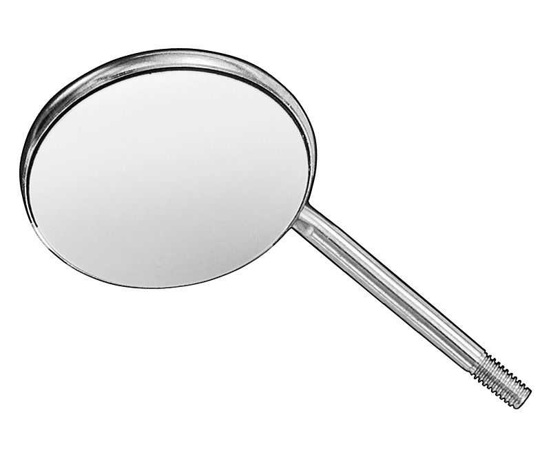 Mouth mirrors, plane, rhodium, sz.5, 12 ea.