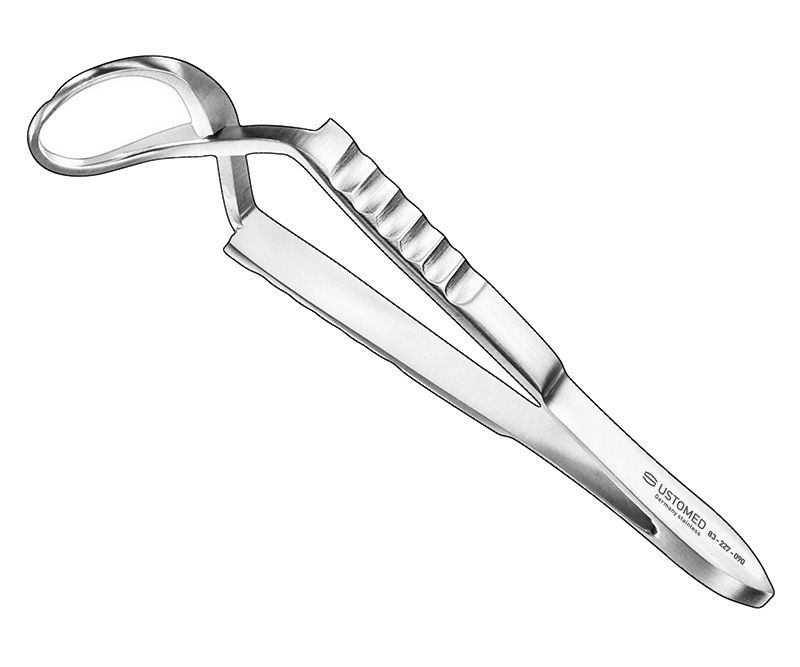JONES, towel clamp, 9 cm, curved
