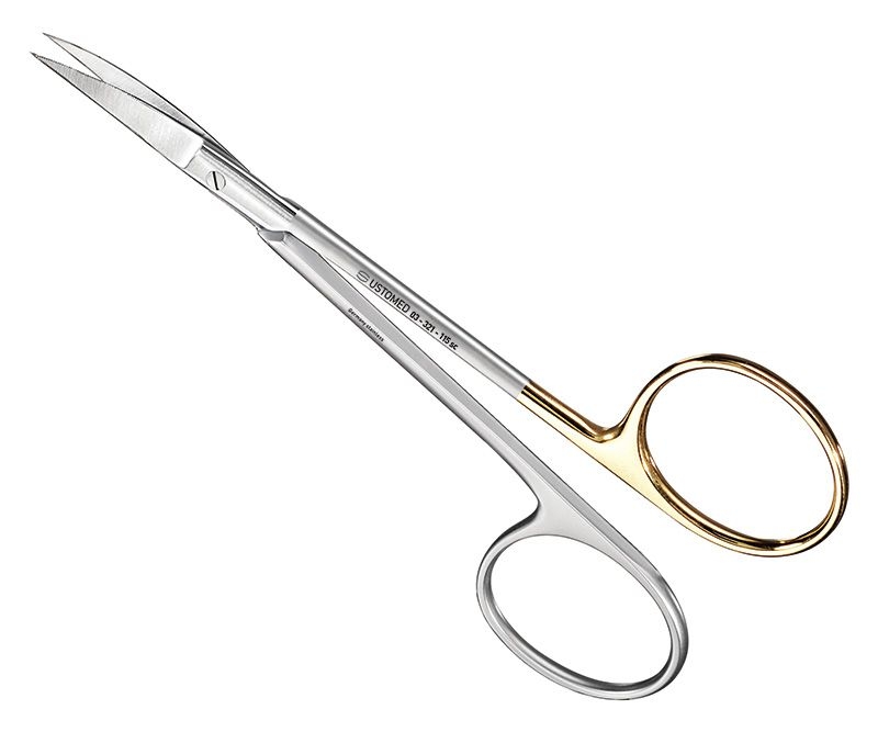 Suture-/gum scissors, 11, 5 cm, curved, SC