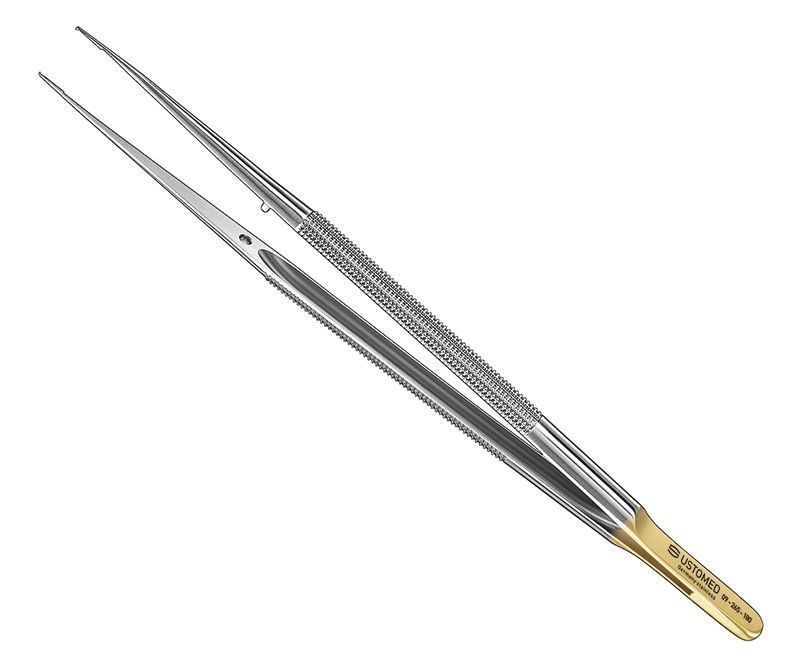 Micro-tissue forceps, 18 cm, str., 1, 2 mm