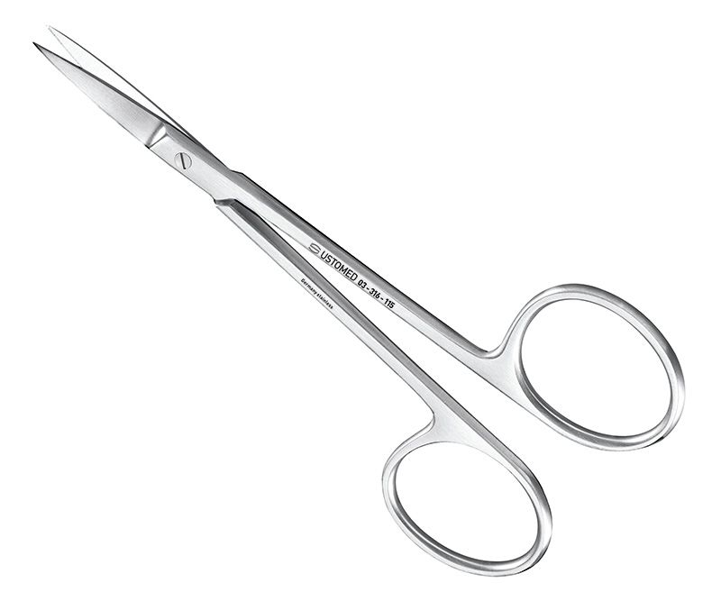 Suture-/gum scrs., 11, 5cm, str., large ring