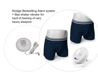 1. BOYS NAVY BOXER SHORT - UK Version Complete Rodger Wireless Bedwetting Alarm System + Vibration Cushion