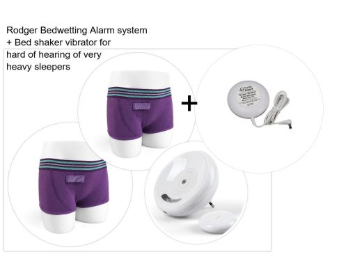 1. GIRLS PURPLE HIPSTER - UK Version Complete Latest 8 Tone Rodger Wireless Bedwetting Alarm System + Vibration Cushion