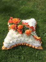 8. Traditional Funeral Cushion - wreath / tribute available in a choice of colours