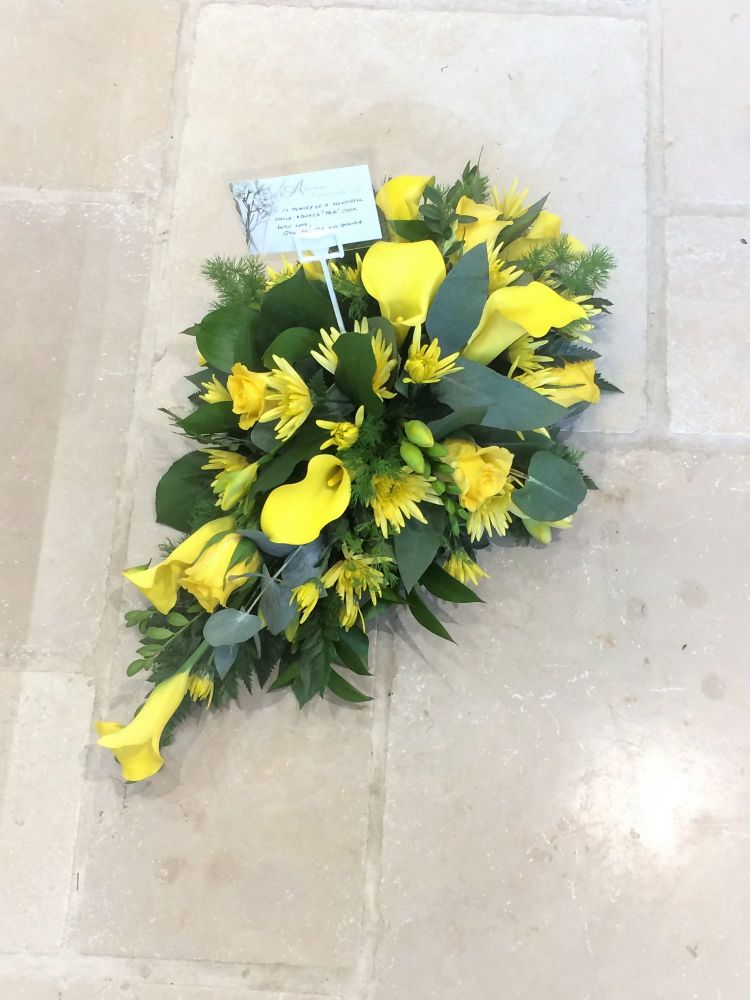 funeral single ended spray tribute from Willow House Flowers
