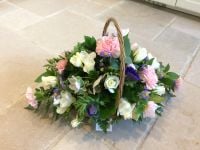 Pretty Seasonal fresh flower basket trug arrangement - perfect gift for Birthdays, Anniversary, Leaving or Just Because..  Choice of colours