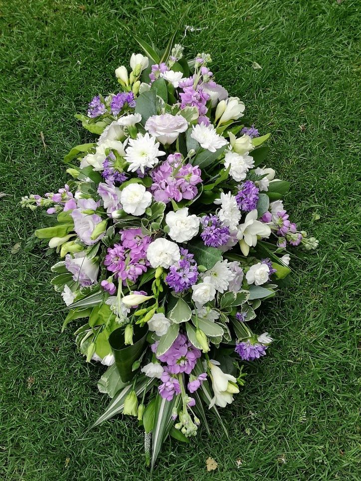 5. Casket double ended spray - 3', 4', 5' - coffin funeral tribute - Choice of colours and flowers