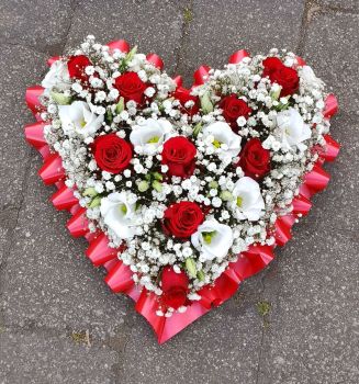 4. Traditional Loose Open Heart Funeral Tribute - choice of colours and sizes available