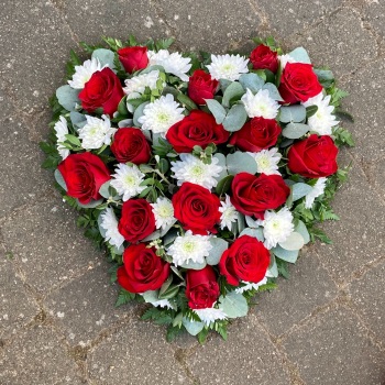 4. Traditional Loose Open Heart Funeral Tribute - choice of colours and sizes available