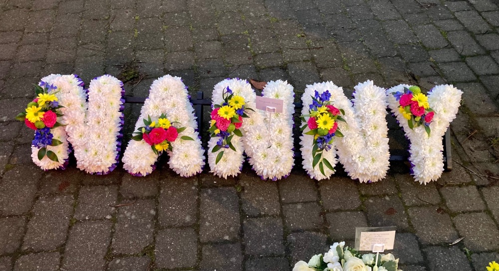 2. Funeral tribute Letters / Name - choice of colours available - £35.00 pe