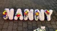 2. Funeral tribute Letters / Name - choice of colours available - £35.00 per letter
