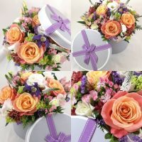 <!--003--> Luxury, beautiful hat box of seasonal blooms - SOLD OUT!