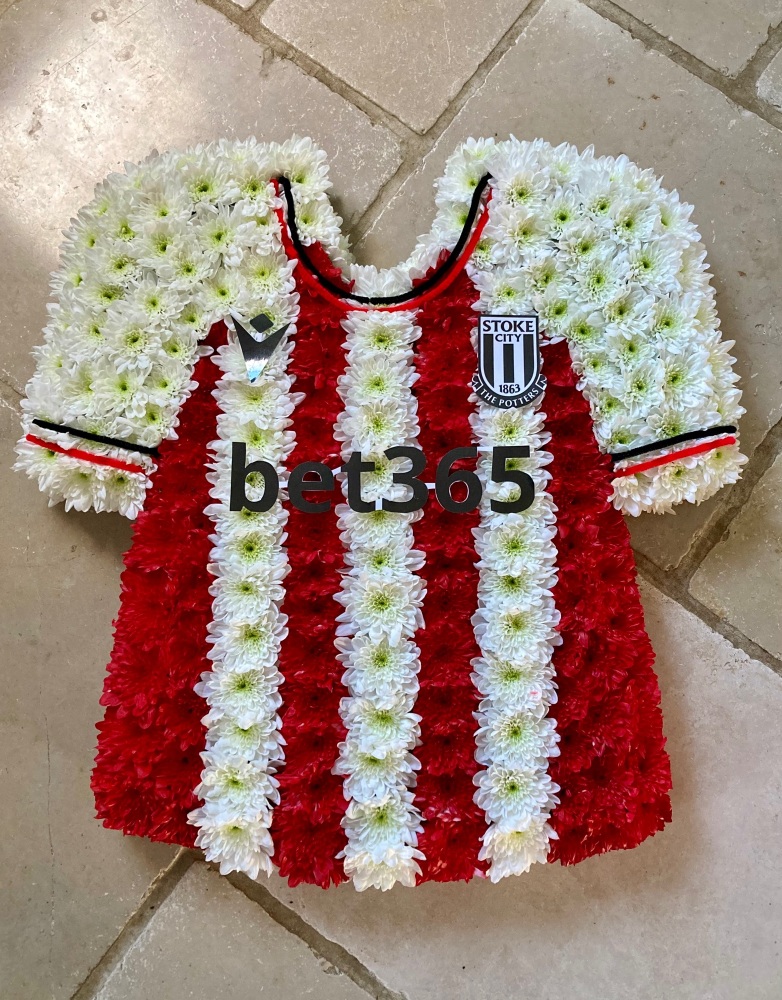 Football Shirt funeral tribute  - available in a choice of colours/teams - 