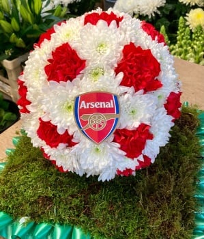 Football team football funeral tribute  - available in a choice of colours/teams - Telephone order ONLY - minimum 48hr notice