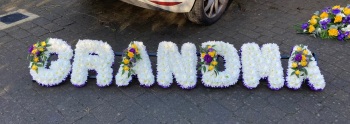 2. Funeral tribute Complete Words / Names - priced individually, choice of colours available