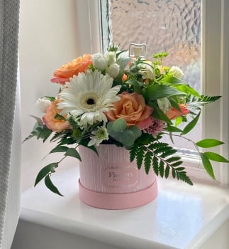 Luxury gift hatbox of seasonal blooms - BACK IN STOCK!