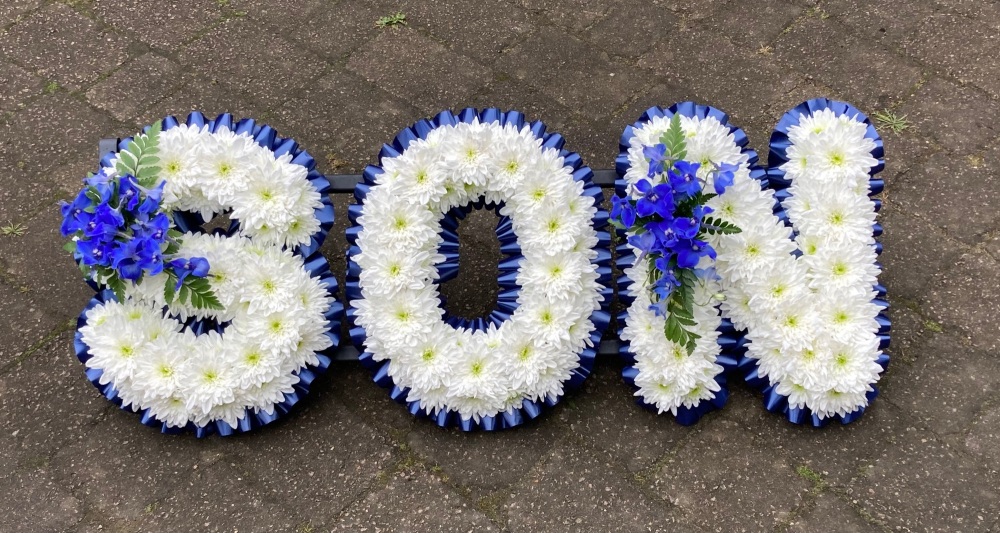 7. Funeral tribute Words / Names - &pound;35.00 per letter, choice of colours available