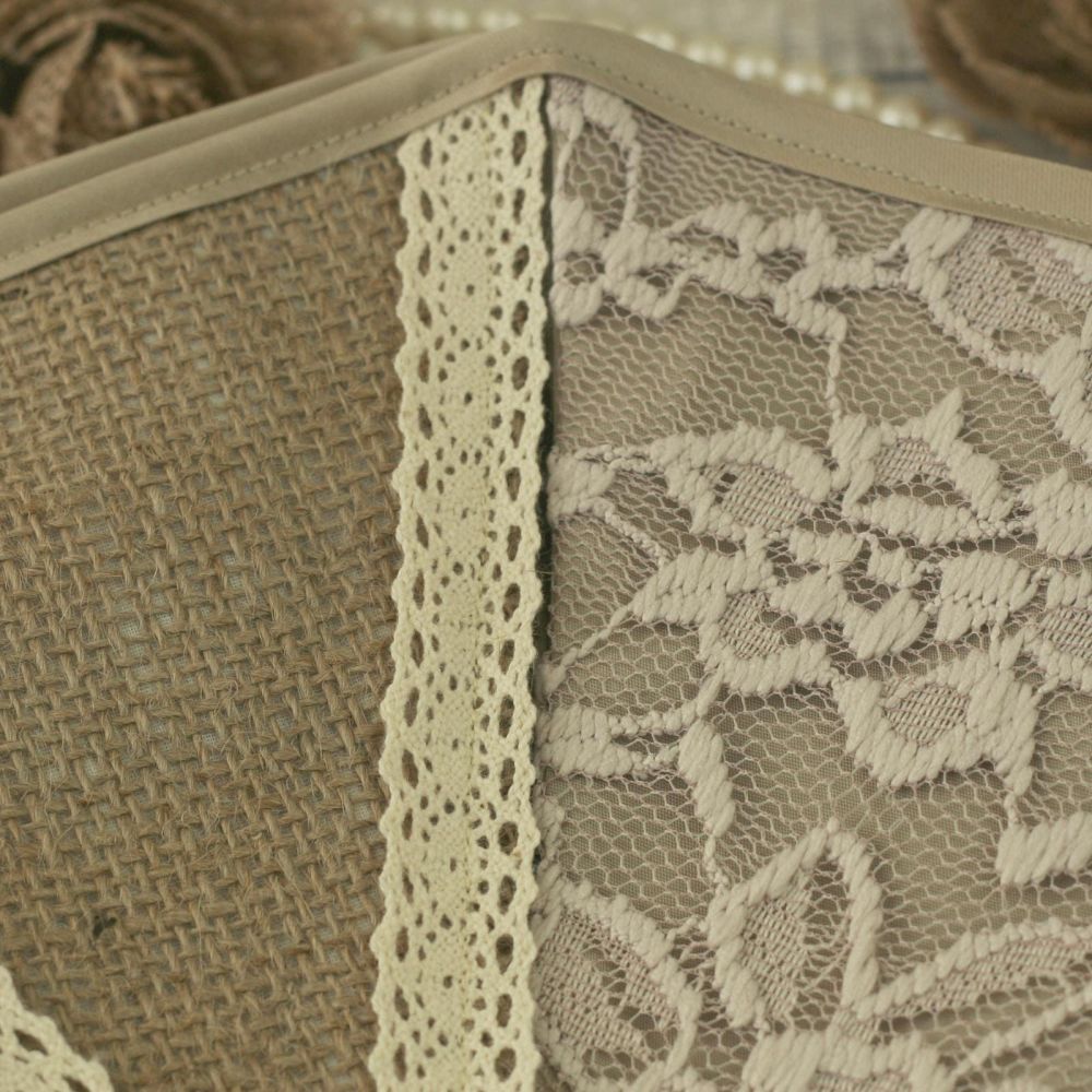 Barn Wedding Decorations: Hessian and Lace Bunting