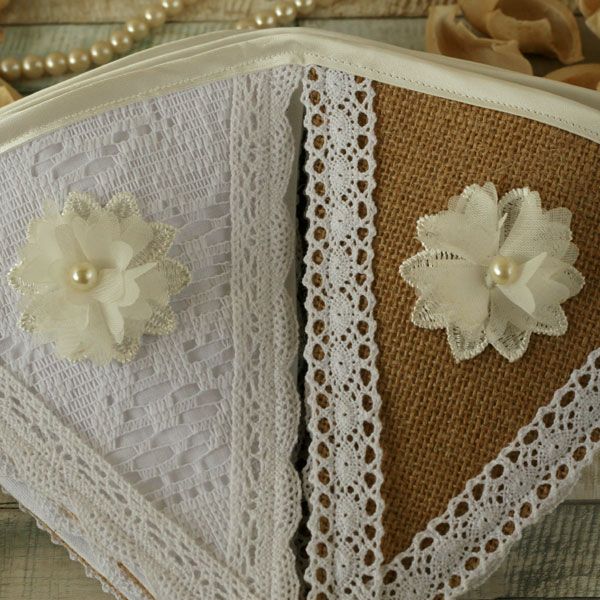 Hessian and Lace Bunting: Rustic Chic Weddings