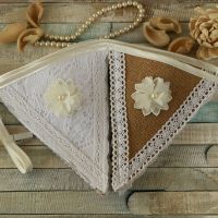 <!-- 026 -->Hessian and Lace Bunting: Rustic Chic Weddings