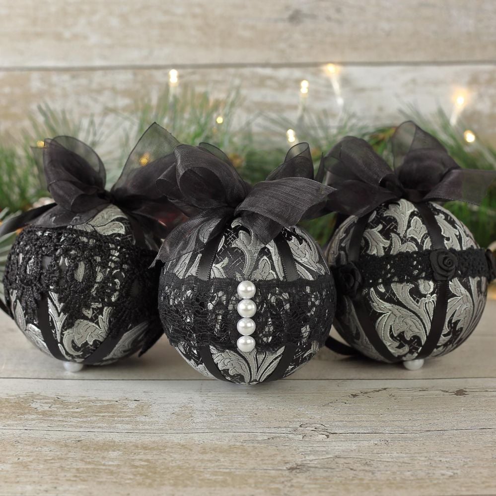 Black Christmas Baubles: Gothic Ornaments