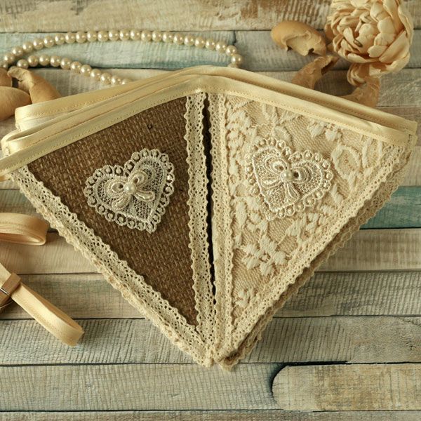 Hessian and Lace Bunting
