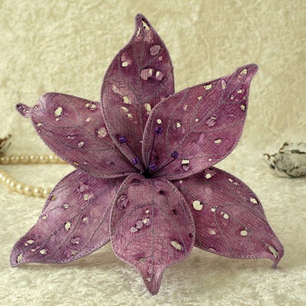 Purple Textile Flower Sculpture