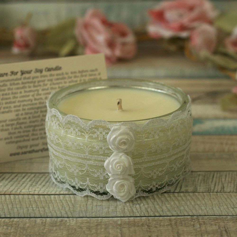 White Candle: Shabby Chic Gift