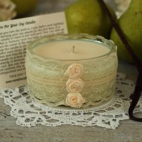 <!-- 006 -->Cream Candle: Lace Anniversary Gift
