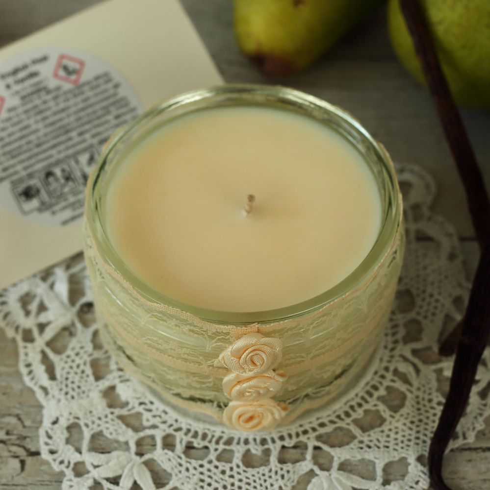 Cream Candle: Lace Anniversary Gift