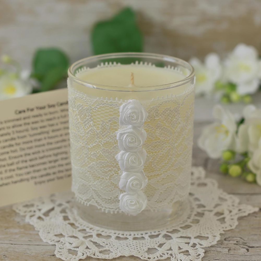 <!-- 003 --> Lace Candles Handmade in the U.K.
