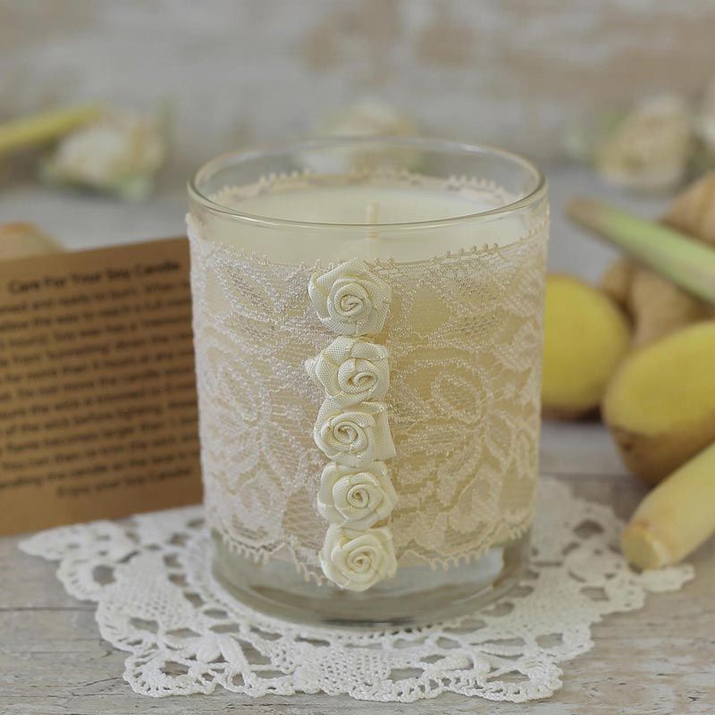 Cream Lace Candle